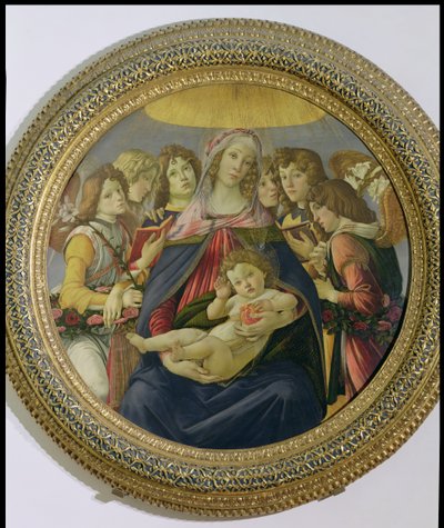 Virgin and Child with Six Angels, Called The Madonna of the Pomegranate by Sandro Botticelli